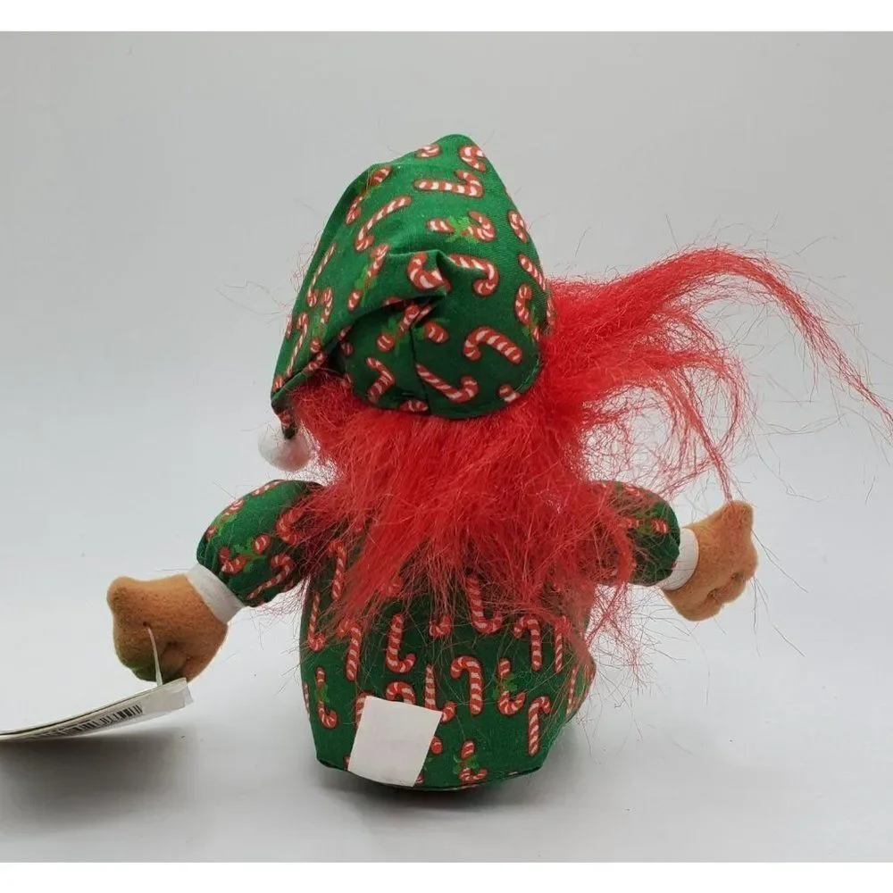 Vintage Russ Troll Plush Doll Luv Pet Christmas Candy Canes Red Hair 7" W/ Tag - Picture 5 of 6